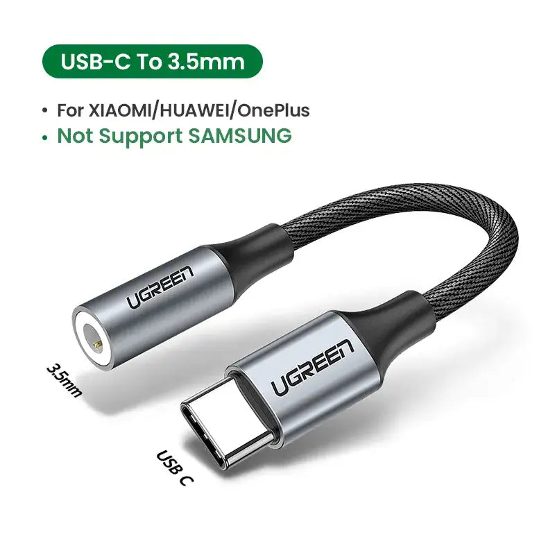 Ugreen usb to 3 5mm cable for xiao / hua / oneplus not support samsung