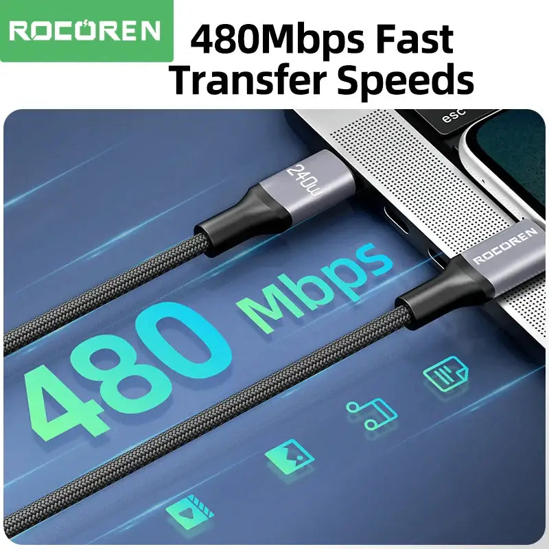 A usb cable with the words 40mp fast speed