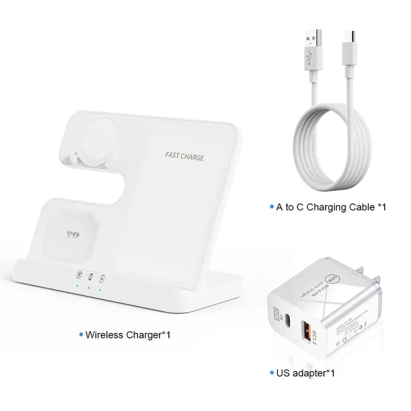 the usb charger and usb cable connected to an apple charger