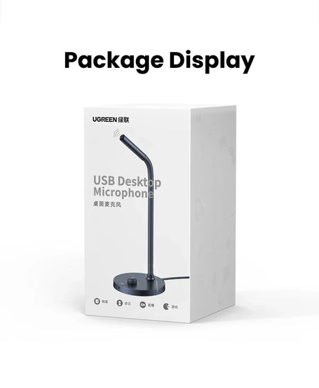 USB desktop microphone packaging.