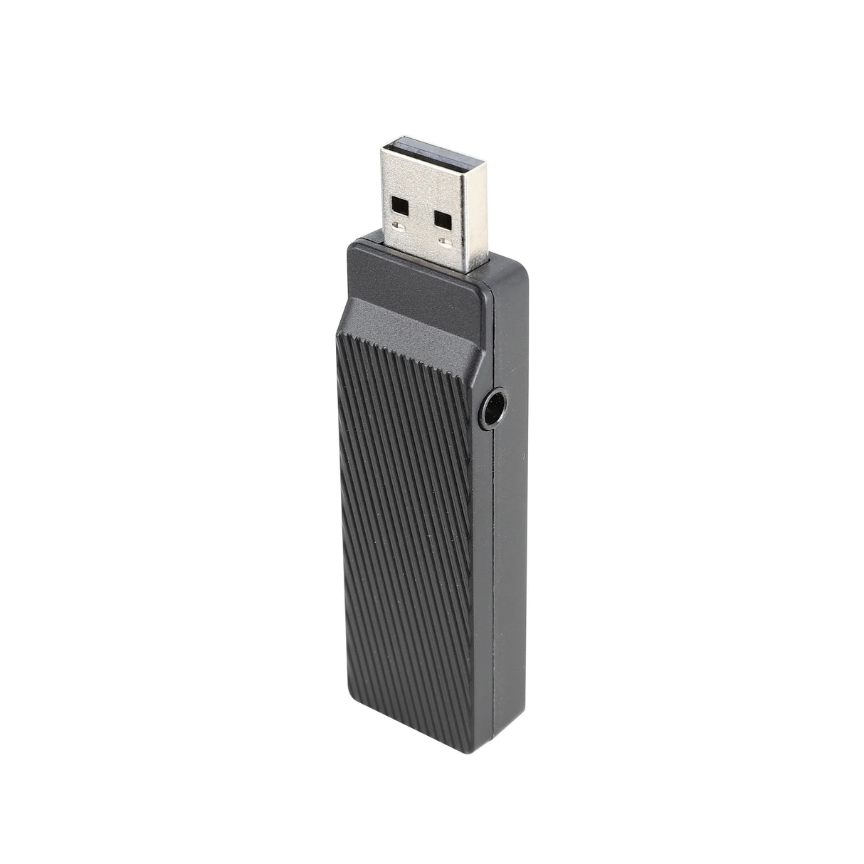 USB flash drive with a textured black plastic casing and standard USB-A connector.