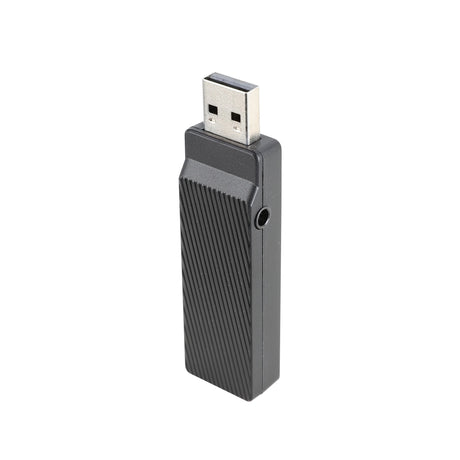 USB flash drive with a textured black plastic casing and standard USB-A connector.