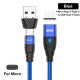 a close up of a blue usb cable connected to a usb cable