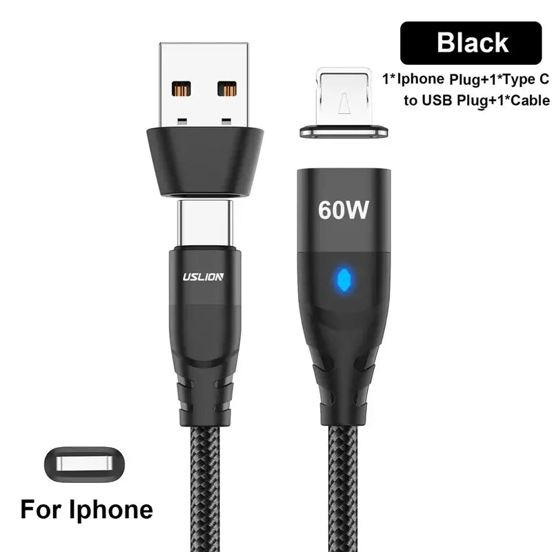 anker usb cable with black cable and usb plug