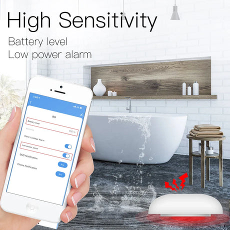 Water leakage alarm system.