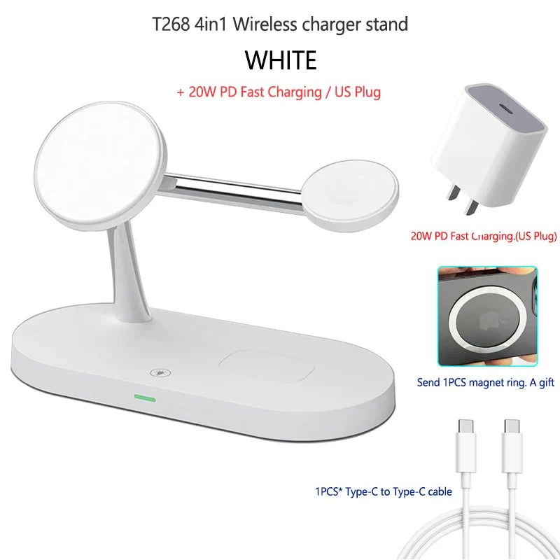 White 4-in-1 wireless charging stand.