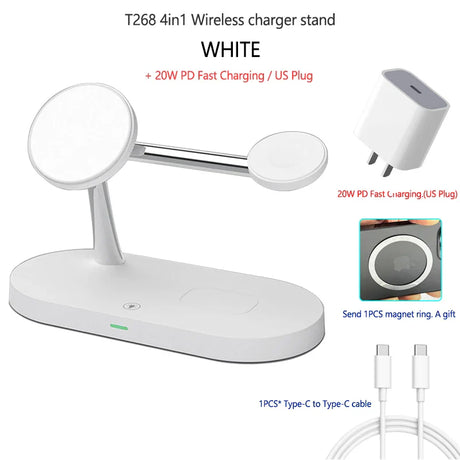 White 4-in-1 wireless charging stand.