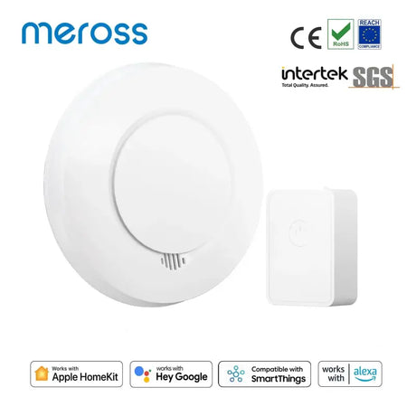 A white alarm with a button and a button on it