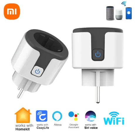 a white and black charger with a smart home appliance