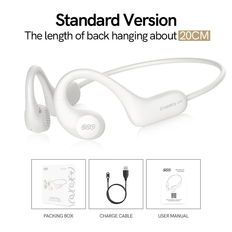 White bone conduction headphones.
