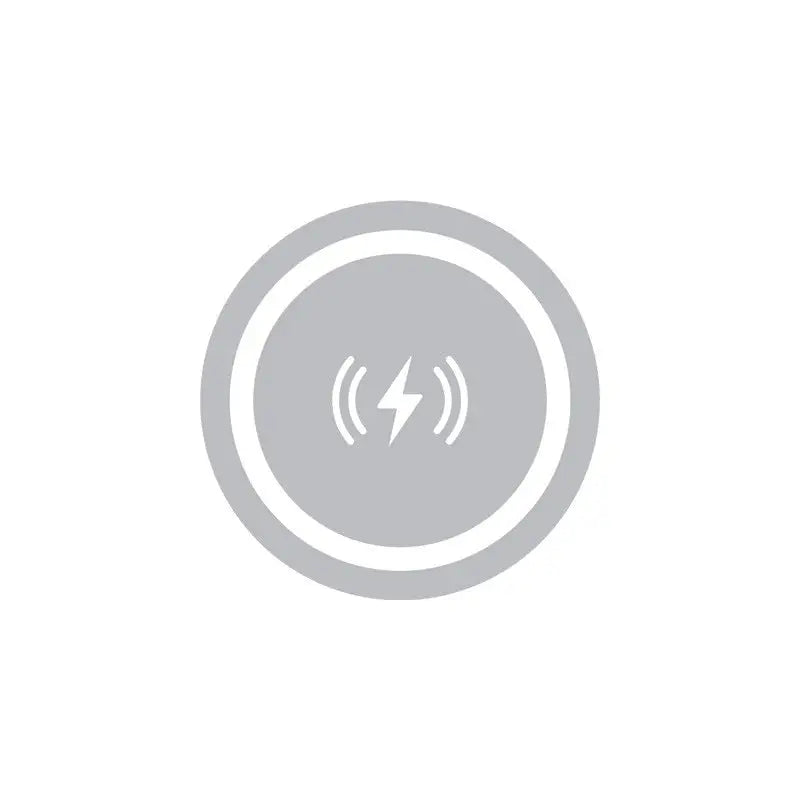 a white circle with a lightning symbol