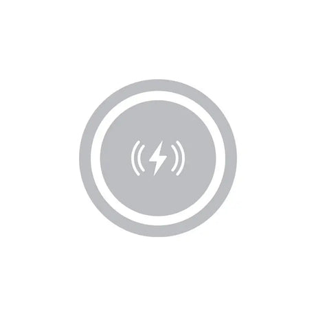 a white circle with a lightning symbol