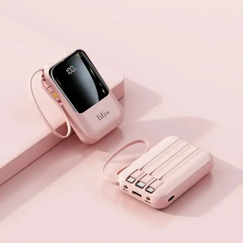 there is a white device that is connected to a charger