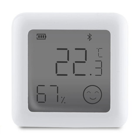 White digital temperature and humidity monitor.