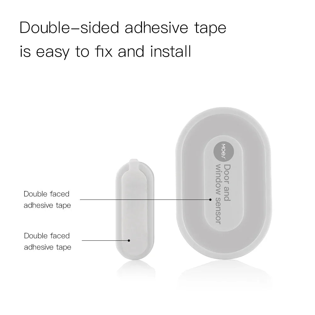 White door and window sensor with adhesive tape.