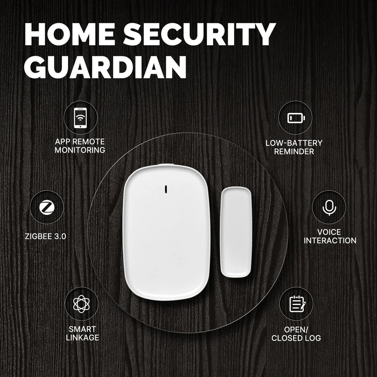 White door and window sensor.