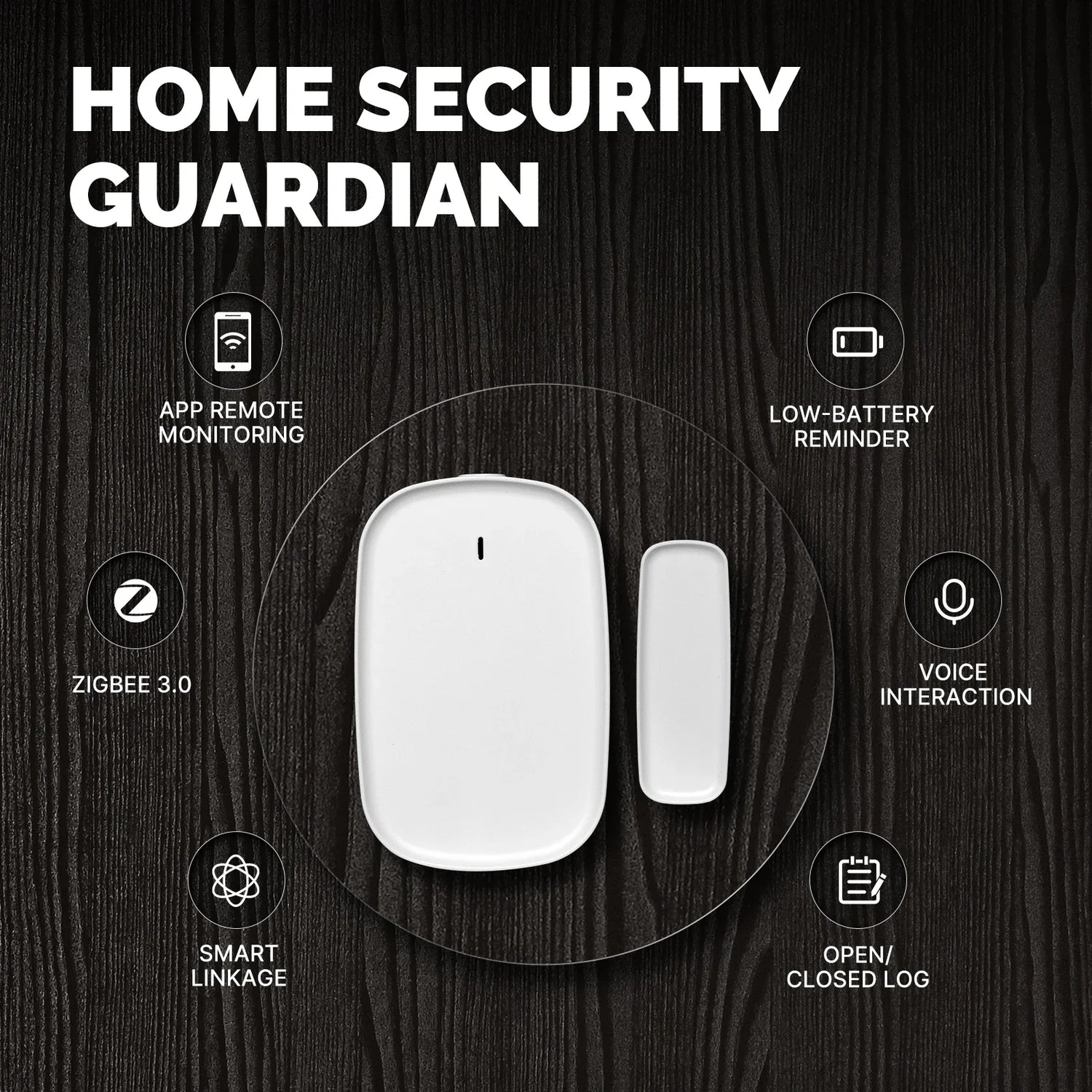White door and window sensor.
