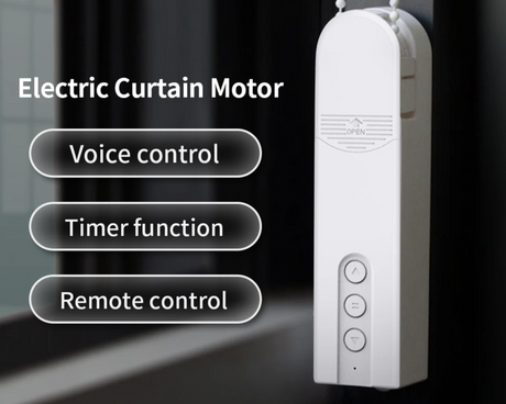 White electric curtain motor.
