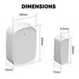 White electronic device dimensions.