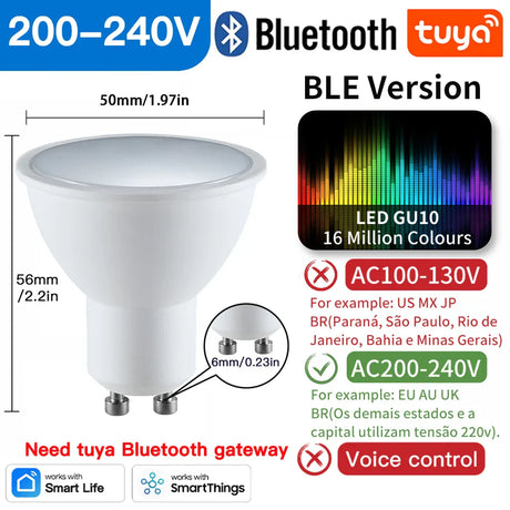 White LED GU10 lightbulb.