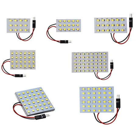 a set of six white leds with red wires and wires