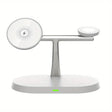 White multi-device wireless charging stand.