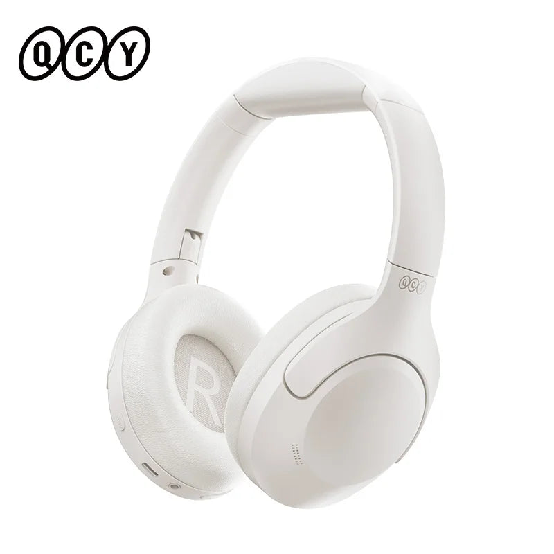 White over-ear headphones.