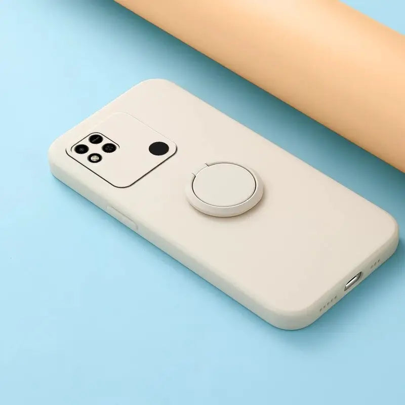 a white phone with a camera attached to it