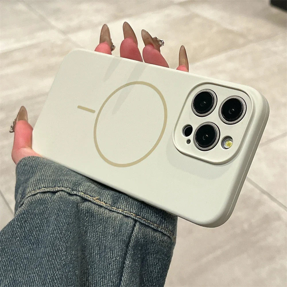 White phone case with MagSafe.