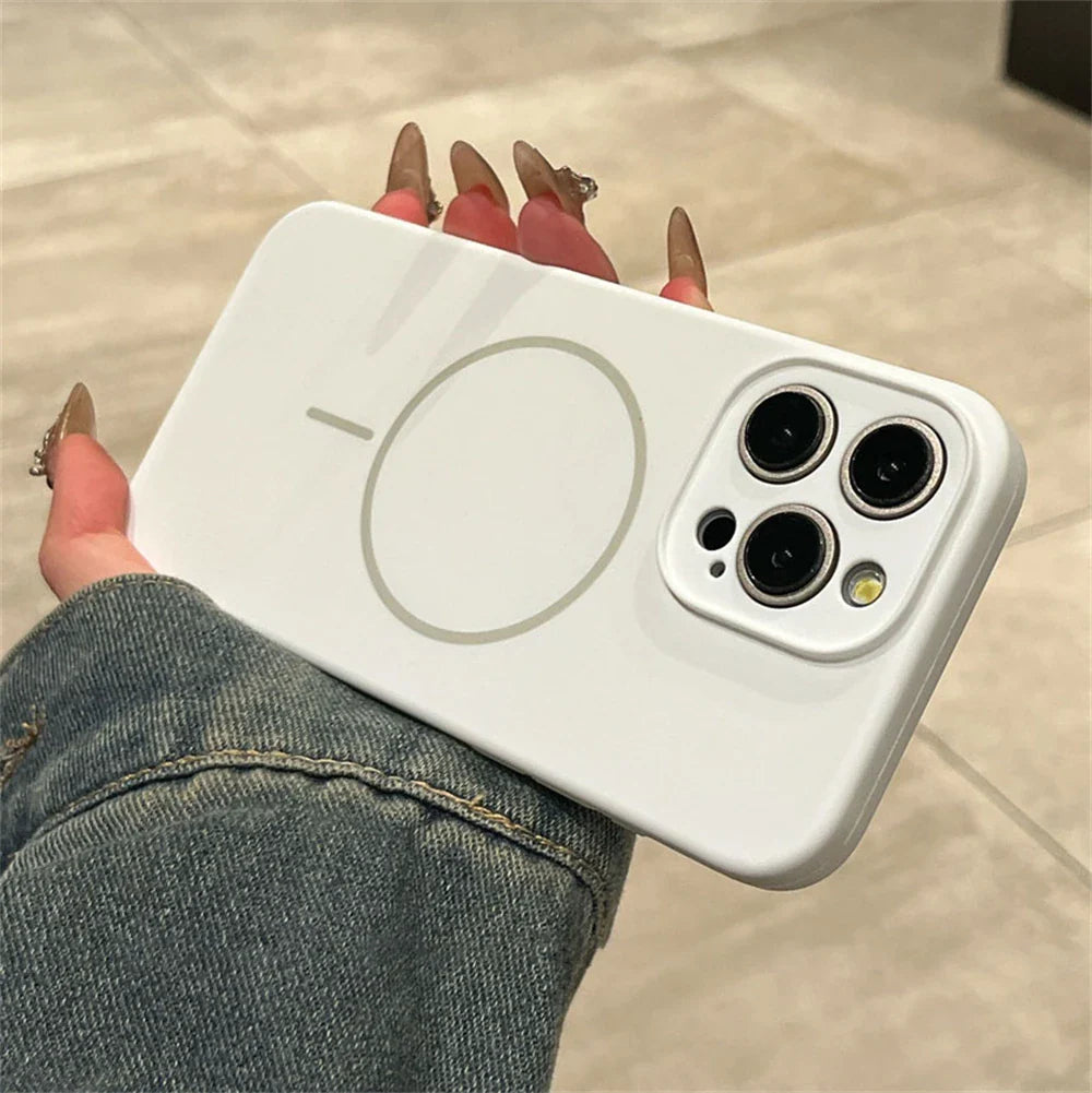 White phone case with MagSafe.