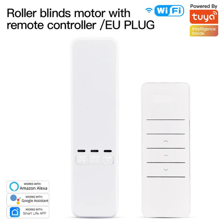 White roller blind remote controls.