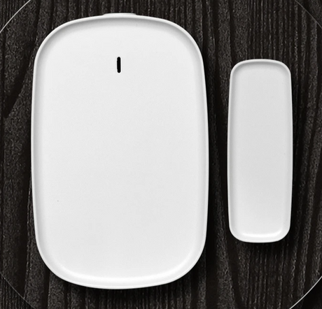White, rounded, electronic sensor set.