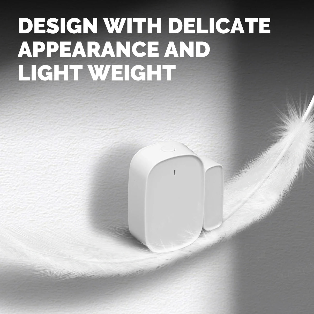 White, rounded, rectangular sensor.