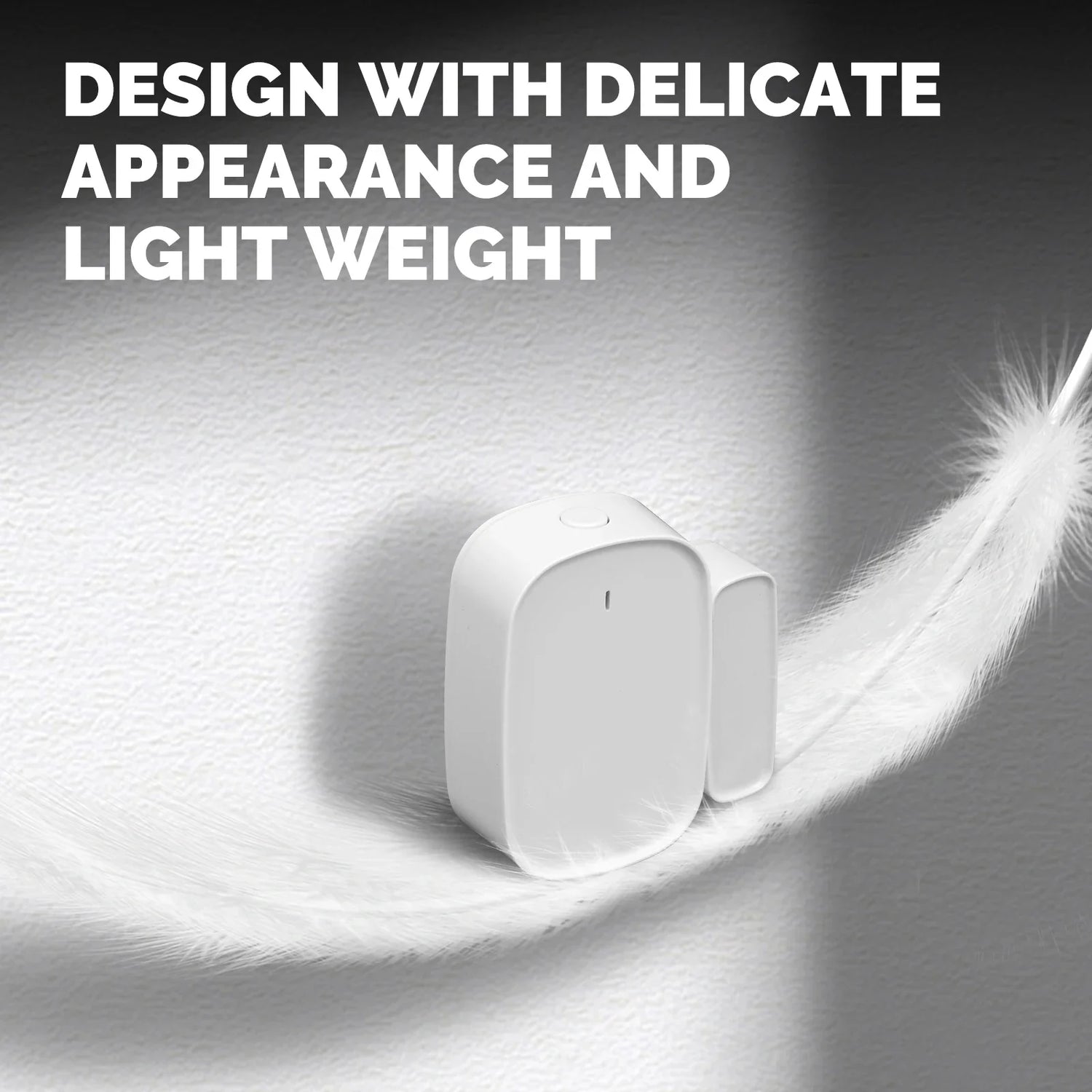 White, rounded, rectangular sensor.