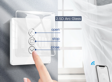 White smart curtain switch.