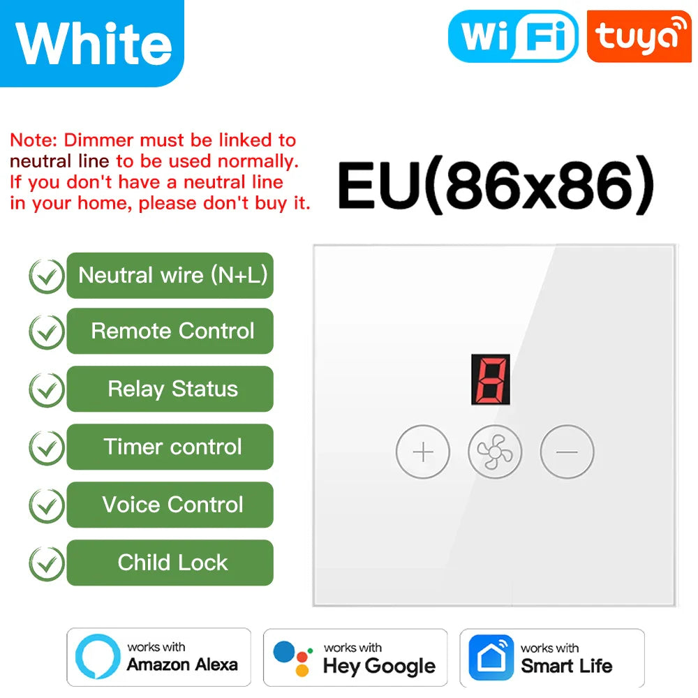 White smart dimmer switch.