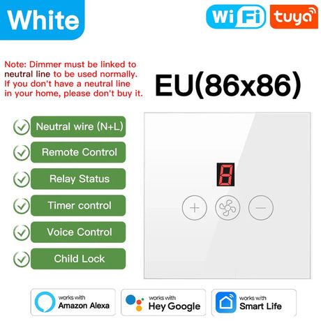 White smart dimmer switch.