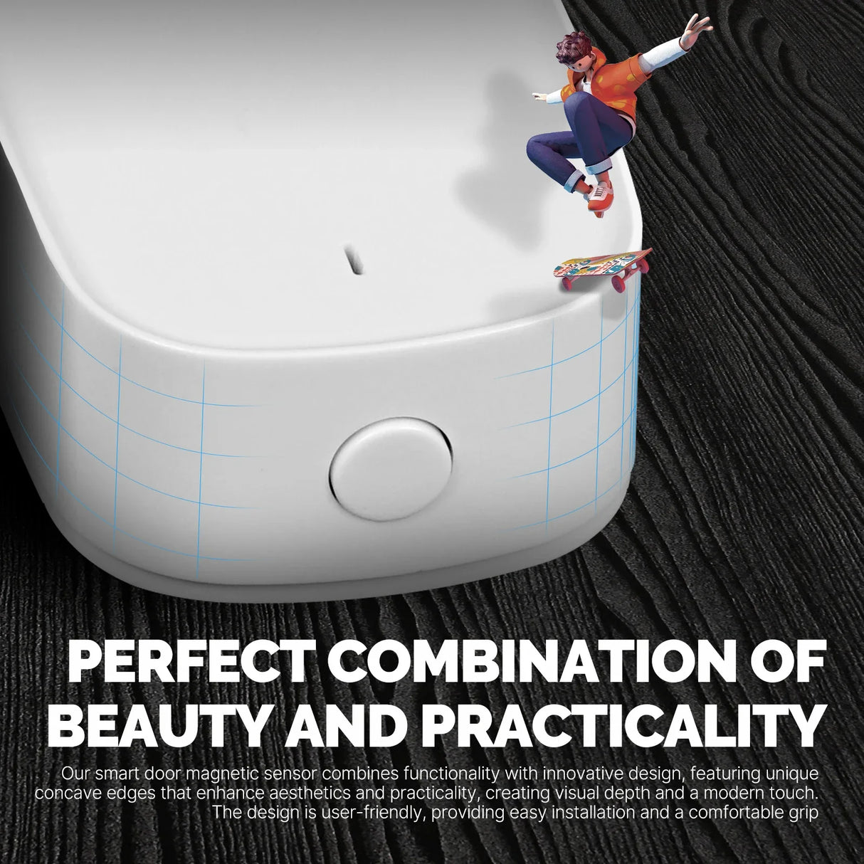 White smart door magnetic sensor.