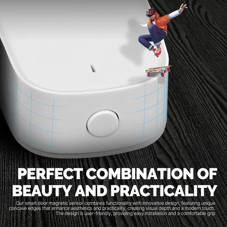 White smart door magnetic sensor.