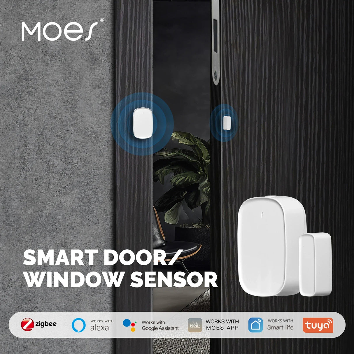 White smart door/window sensor.