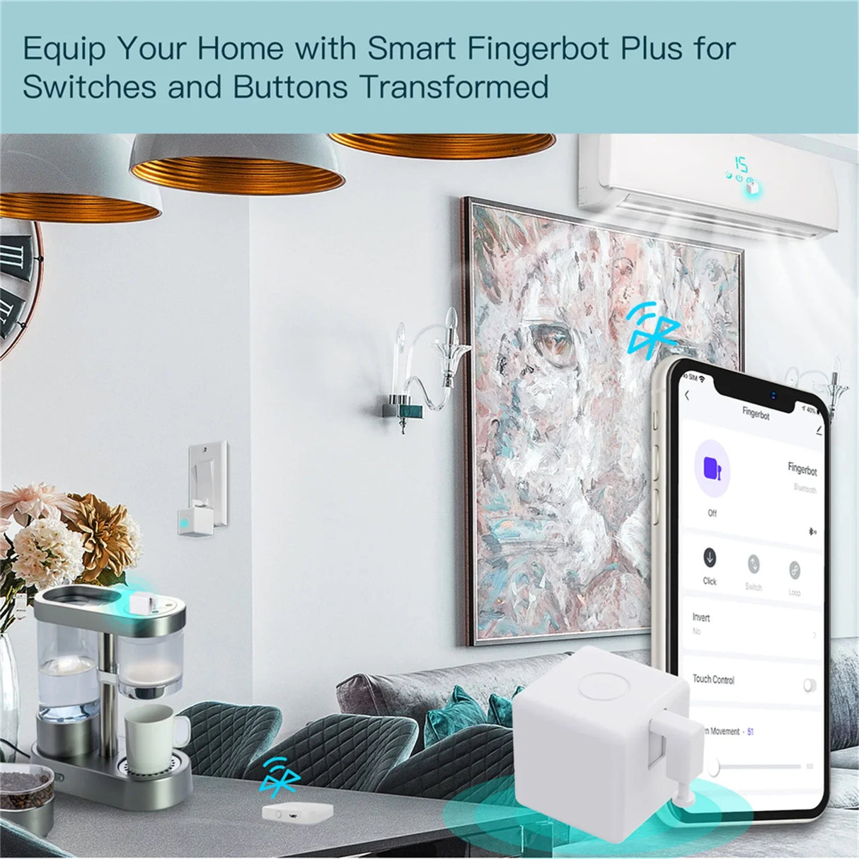 White smart fingerbot.