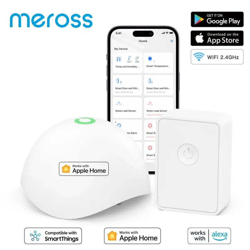 A white smart home appliance with a phone and a smart home appliance