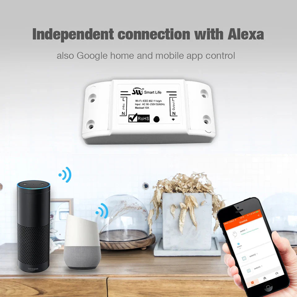 White smart home control module.