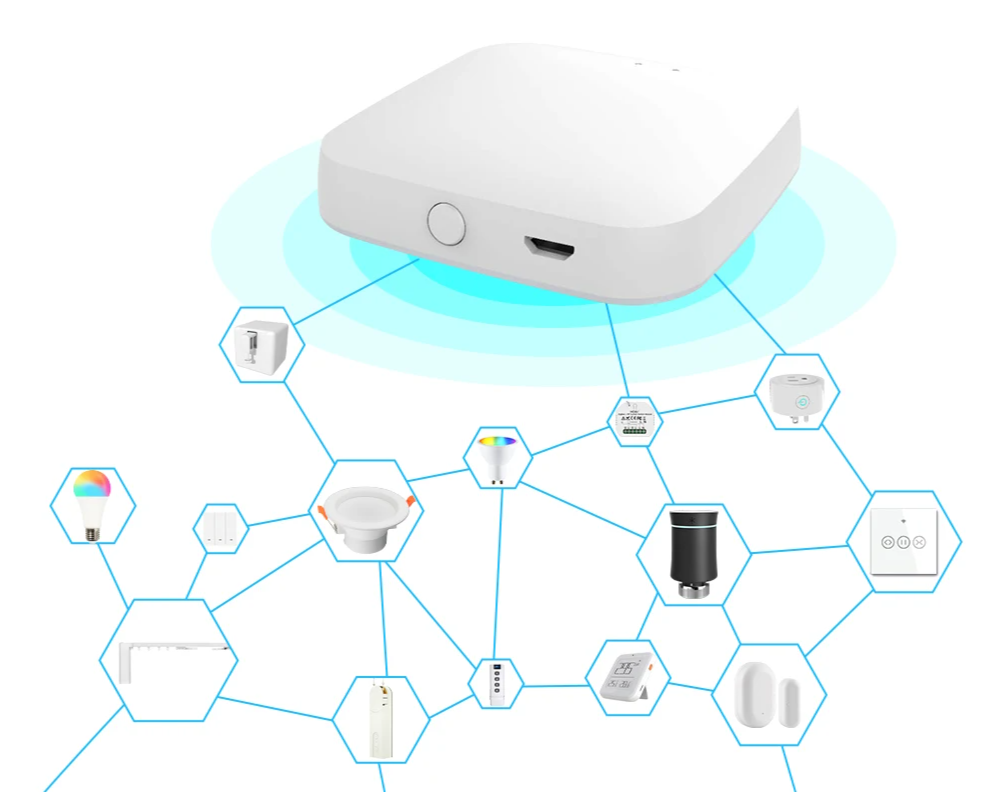 White smart home hub.