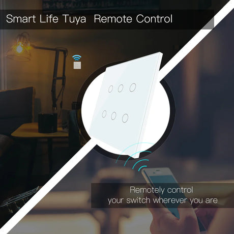 White smart light switch.