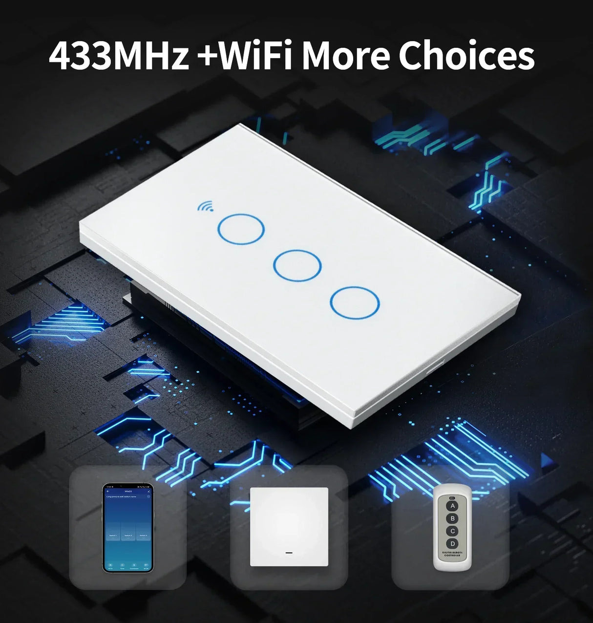 White smart light switch.