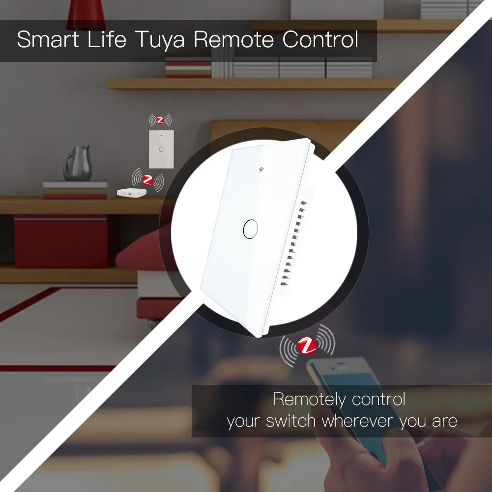 White smart light switch.
