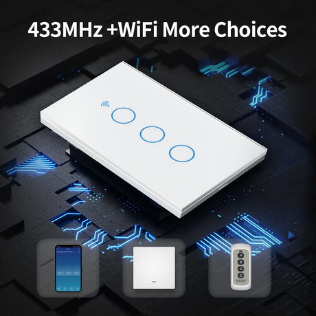 White smart light switch.