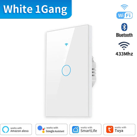 White smart light switch.