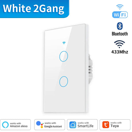 White smart light switch.